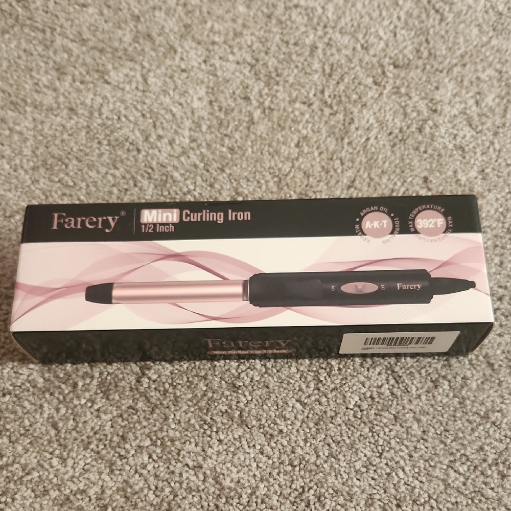 Faery Mini Curling Iron 1/2 Inch Black and Pink
